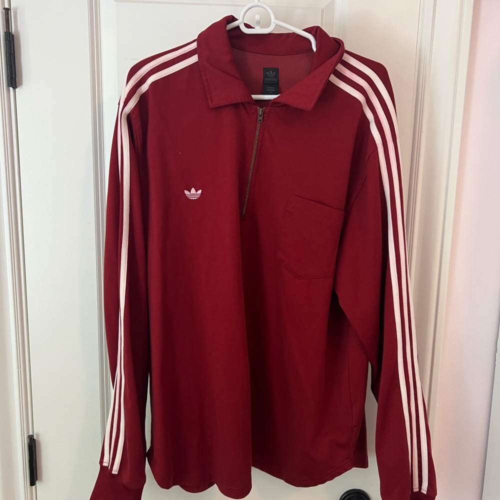 Adidas Maroon Zip-Up Jacket